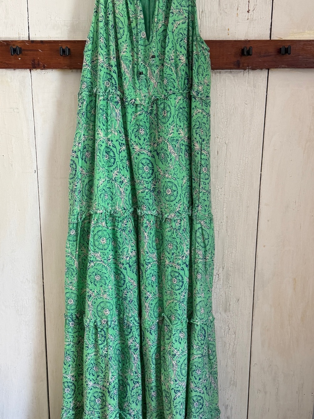 House of Harlow 1960 Green Printed Tiered Maxi Dress